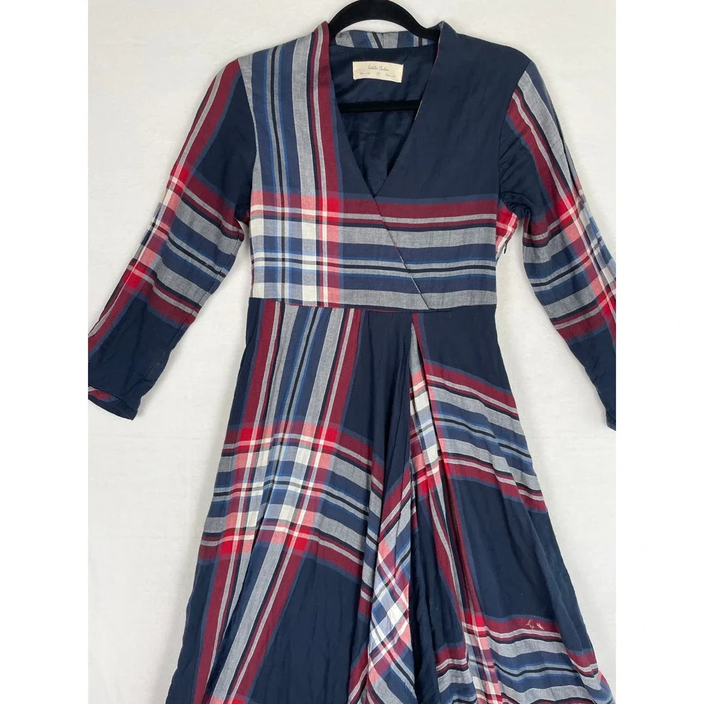 Isabella Sinclair XS Plaid Long Sleeve Dress‎ Casual Career Work